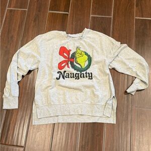 Gray Grinch 'Naughty' Sweater